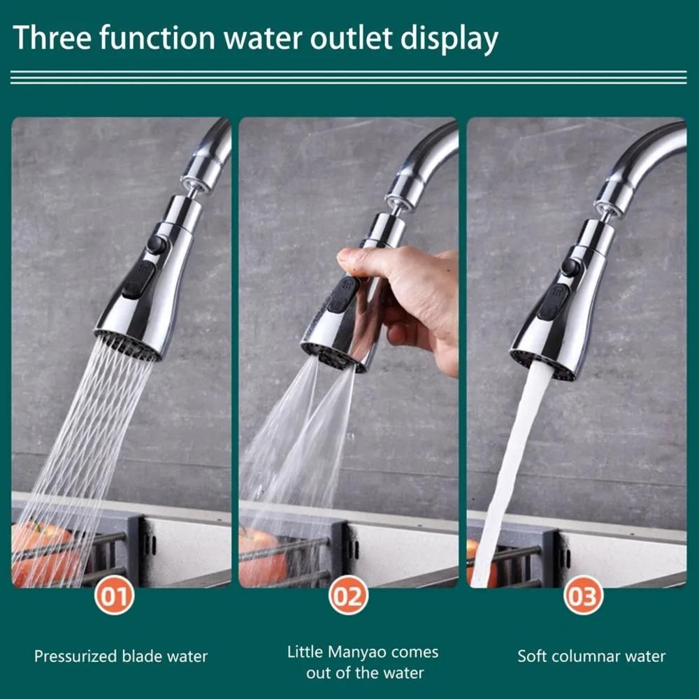 3 Modes Kitchen Sink Faucet – Adjustable Water Flow for Effortless Cleaning